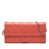 Secondhand Dior Patent Cannage Lady Dior Wallet On Chain