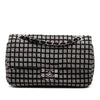 Chanel Medium Classic Tweed and Ribbon Logo Double Flap Secondhand