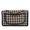 Chanel CC Woven Lambskin and Viscose Houndstooth Single Flap Secondhand