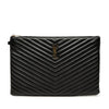 Saint Laurent Chevron Leather Monogram Document Holder Secondhand
