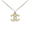 Chanel Silver CC Enamel Pendant Necklace Secondhand