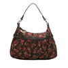 Fendi Zucca Canvas Rose Print Chef Shoulder Bag Secondhand