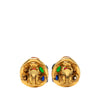 Chanel Gold Plated Gripoix Cabochon Clip On Earrings Secondhand