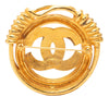Chanel Gold Plated CC Spring Round Brooch Secondhand