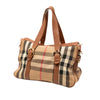 Burberry Leather Trimmed House Check Canvas Handbag Secondhand