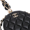 Chanel CC Quilted Lambskin Round Chain Around Clutch With Chain Secondhand