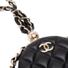 Chanel CC Quilted Lambskin Round Chain Around Clutch With Chain Secondhand