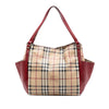 Burberry Small Leather Trimmed Haymarket Check Coated Canvas Canterbury Tote Secondhand