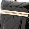 Chanel Quilted Patent Logo Chain Vanity Case Secondhand