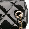 Chanel Quilted Patent Logo Chain Vanity Case Secondhand
