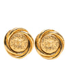 Chanel CC Gold Plated Round Clip On Earrings Secondhand