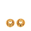 Chanel CC Gold Plated Button Clip On Earrings Secondhand