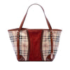 Burberry Small Haymarket Check Coated Canvas Suede Panel Canterbury Tote Secondhand