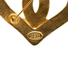Chanel Gold Plated CC Heart Brooch Secondhand