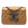 Chanel Limited Edition Mini Quilted Metallic Lambskin CC Chain Fringe Full Flap Secondhand