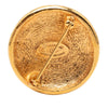 Chanel Gold Plated CC Round Brooch Secondhand