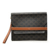 Celine Triomphe Coated Canvas Wristlet Flap Pouch Secondhand