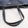 Valentino Garavani Rockstud Leather Shoulder Bag in Navy Blue Secondhand