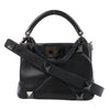 Valentino Garavani Roman Studs Leather 3-way Shoulder Bag in Black Secondhand