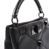 Valentino Garavani Roman Studs Leather 3-way Shoulder Bag in Black Secondhand