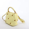 Valentino Garavani Roman Studs Leather 2Way Handbag in Yellow Secondhand