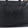 Valentino Garavani V Logo Leather 2Way Handbag in Black Secondhand