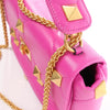 Secondhand Valentino Garavani Roman Studs Leather 2-way Crossbody Bag in Pink