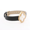 Secondhand Van Cleef & Arpels Alhambra WTYB02B3 136574 YG & Leather QZ Watch with Shell-Face HH5655