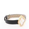Secondhand Van Cleef & Arpels Alhambra WTYB02B3 136574 YG & Leather QZ Watch with Shell-Face HH5655