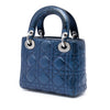 Secondhand Dior Mini Metallic Calfskin Cannage Lady Dior