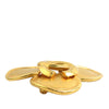 Chanel CC Gold Plated Clover Brooch Secondhand
