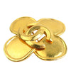 Chanel CC Gold Plated Clover Brooch Secondhand