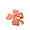 Chanel CC Gold Plated Resin Four Leaf Clover Brooch Secondhand