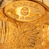 Chanel CC Gold Plated Round Clip On Earrings Secondhand