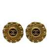 Chanel CC Gold Plated Resin Chain Round Clip On Earrings Secondhand