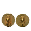Chanel CC Gold Plated Resin Chain Round Clip On Earrings Secondhand