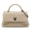 Chanel Large Quilted Caviar Coco Top Handle Bag Secondhand