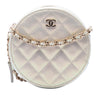 Chanel CC Quilted Iridescent Lambskin Round Clutch With Chain Secondhand