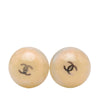 Chanel CC Resin Brass Push Back Earrings Secondhand