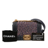 Chanel Small Quilted Denim and Tweed Boy Flap Secondhand