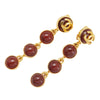 Chanel Gold Plated CC Gripoix Drop Clip On Earrings Secondhand