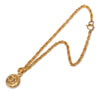 Chanel CC Gold Plated Sunburst Round Pendant Necklace Secondhand