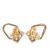Chanel CC Gold Plated Quilted Flap Bag Clip On Earrings Secondhand