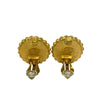 Chanel CC Gold Plated Enamel Round Clip On Earrings Secondhand