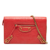 Balenciaga Chevre Motocross Metallic Edge Wallet on Chain Secondhand