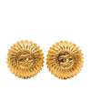 Chanel Gold Plated CC Round Clip On Earrings Secondhand
