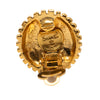 Chanel Gold Plated CC Round Clip On Earrings Secondhand