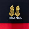 Chanel CC Gold Plated Dangle Clip On Earrings Secondhand
