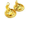 Chanel CC Gold Plated Sunburst Clip On Earrings Secondhand