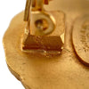 Chanel CC Gold Plated Sunburst Round Clip On Earrings Secondhand